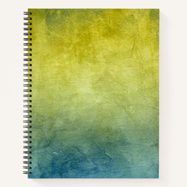 Grunge Colours - Yellow & Blue Notebook (Front)