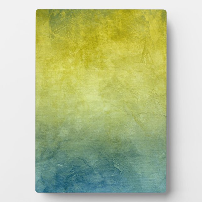 Grunge Colours - Yellow & Blue Plaque (Front)