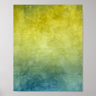 Grunge Colours - Yellow & Blue Poster