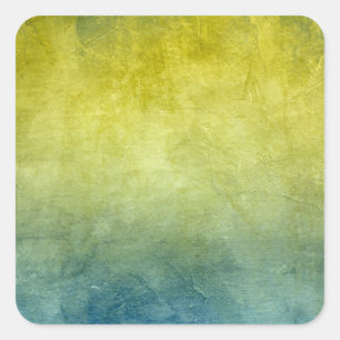 Grunge Colours - Yellow & Blue Square Sticker