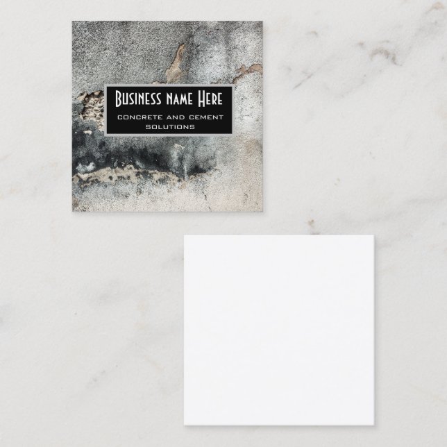 Grunge concrete texture square business card (Front/Back)