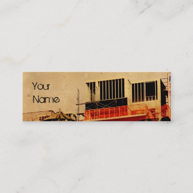 grunge construction business card template (Front)