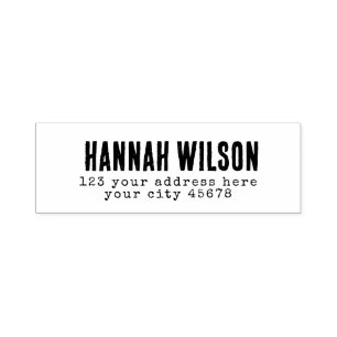 Grunge cool modern return address self-inking stamp
