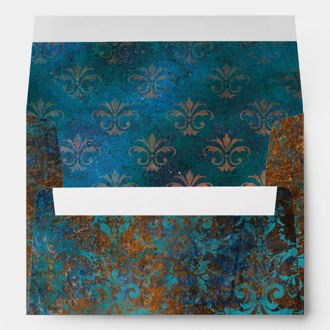 Grunge Copper Patina and Turquoise Envelope (Back (Bottom))