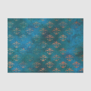 Grunge Copper Patina and Turquoise Tissue Paper