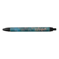Grunge Copper Patina & Turquoise Verdigris Damask