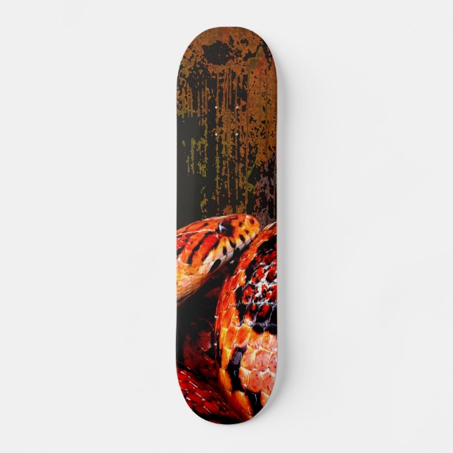 Grunge Corn Snake Coiled Skateboard (Front)