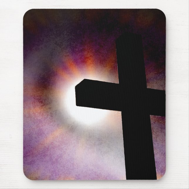 Grunge Cross Sunburst Mouse Pad (Front)