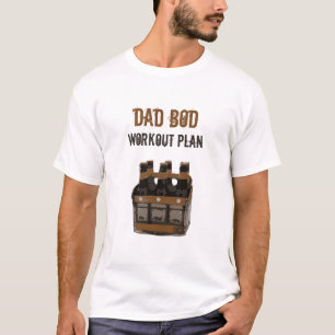 Grunge Dad Bod Workout Plan Beer Bottles Humour T-Shirt