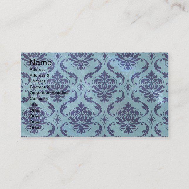 Grunge Damask Business Card (Front)