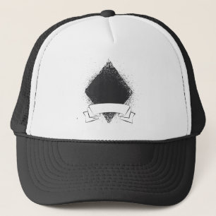 Grunge Diamond in Black Trucker Hat