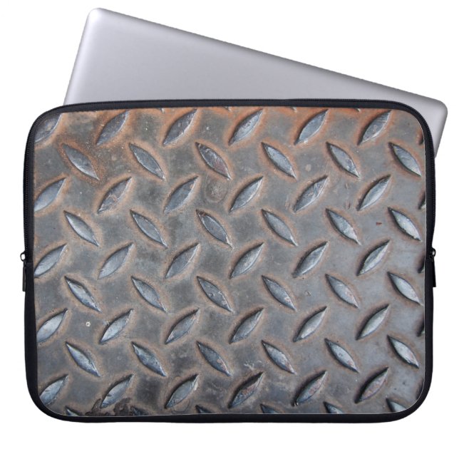 grunge diamond metal background, Welded steel surf Laptop Sleeve (Front)