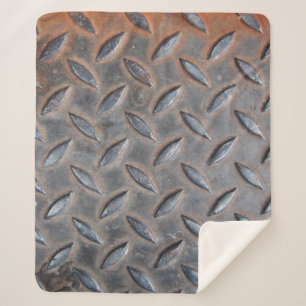 grunge diamond metal background, Welded steel surf Sherpa Blanket
