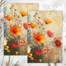 GRUNGE DISTRESSED FLORAL DECOUPAGE