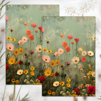 GRUNGE DISTRESSED FLORAL DECOUPAGE