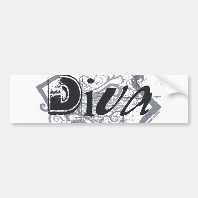 Grunge Diva Bumper Sticker (Front)