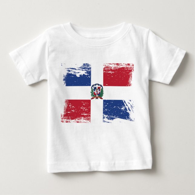 Grunge Dominican Republic Flag Baby T-Shirt (Front)