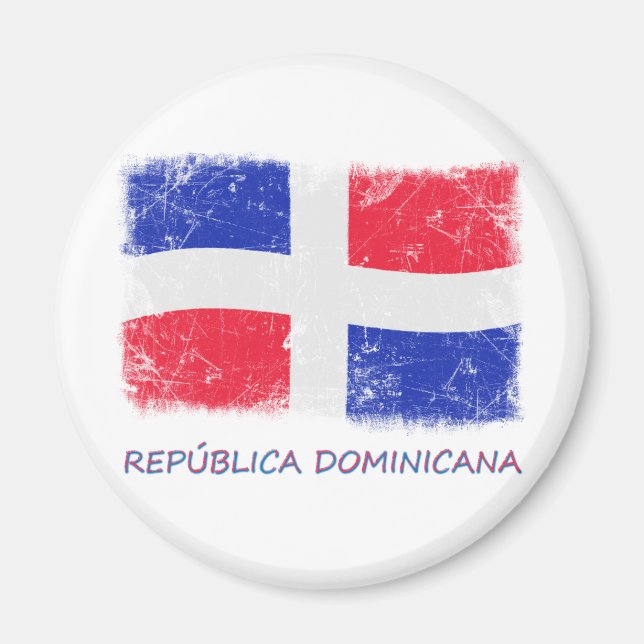 Grunge Dominican Republic Flag Magnet (Front)