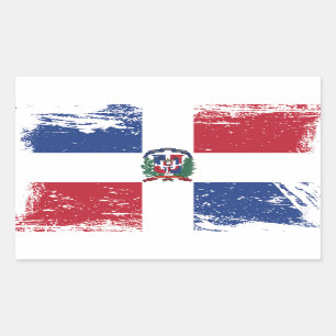 Grunge Dominican Republic Flag Rectangular Sticker