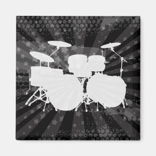Grunge Drums Black Burst Magnet