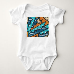 Grunge Effect Vintage Cloth Pattern Baby Bodysuit