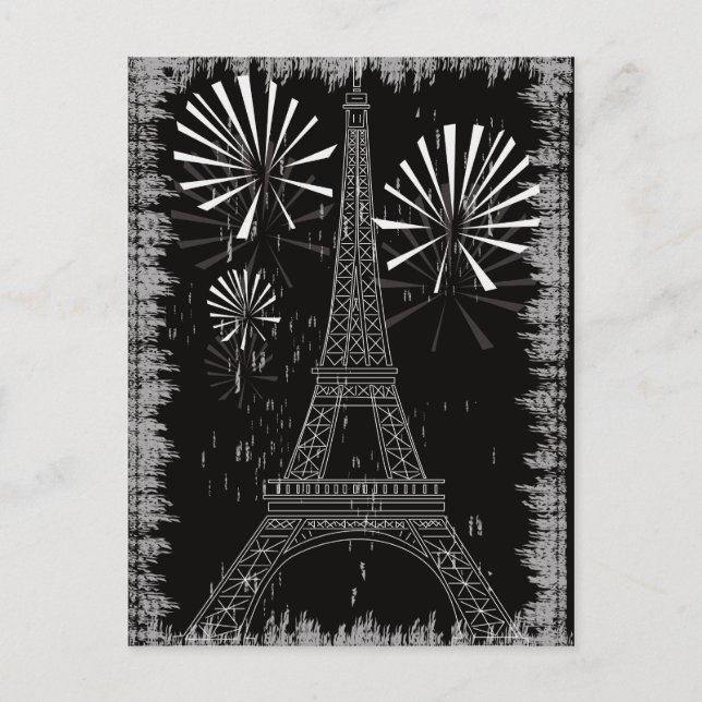grunge eiffel tower postcard (Front)