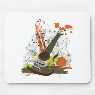 grunge electric guitar mouse pad