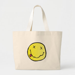 grunge emoji large tote bag