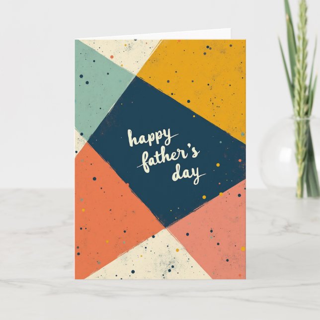 Grunge Fathers Day Script Card (Front)