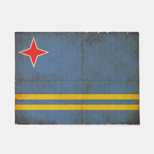Grunge Flag Of Aruba (Netherlands) Doormat (Front)