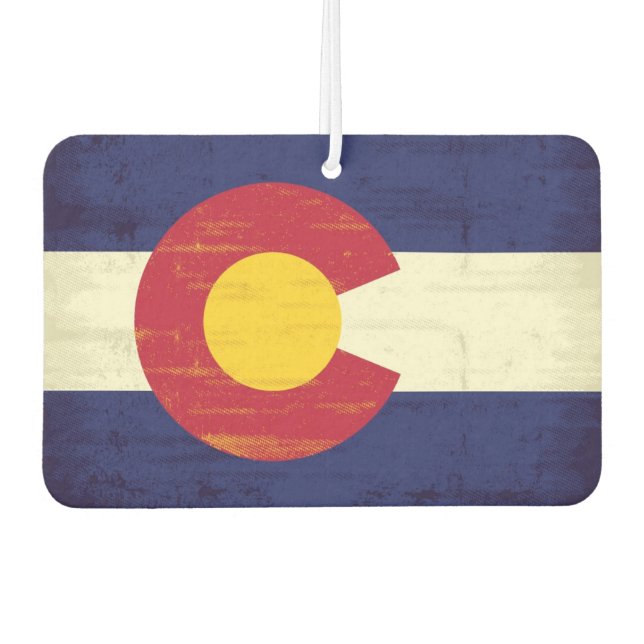 Grunge Flag of Colorado Car Air Freshener (Front)