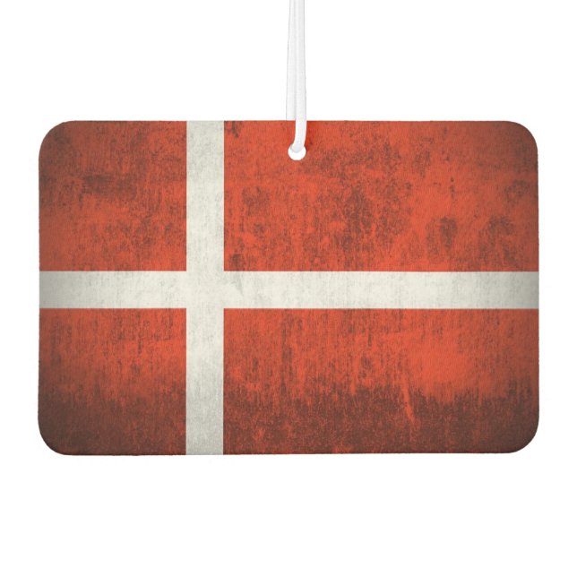 Grunge Flag Of Denmark Car Air Freshener (Front)