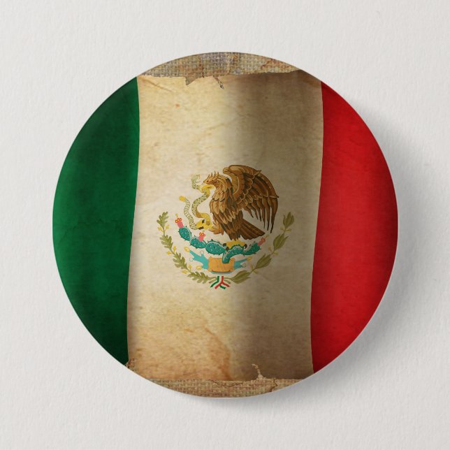 Grunge Flag of Mexico 7.5 Cm Round Badge (Front)