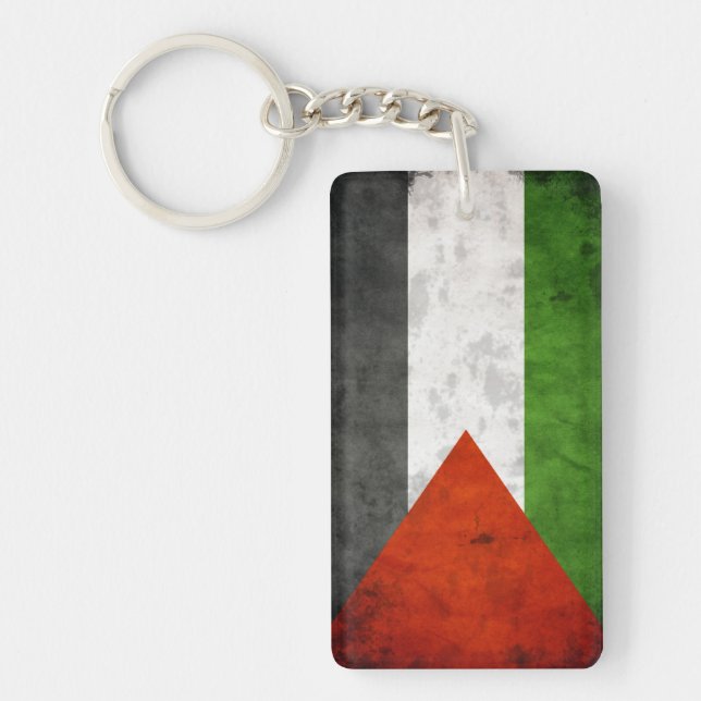 Grunge Flag of Palestine Key Ring (Front)