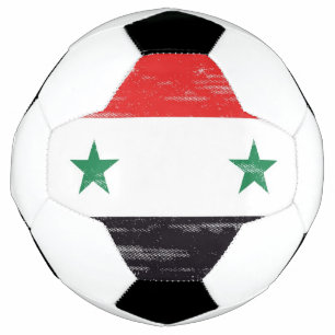 Grunge Flag of Syria. Soccer Ball