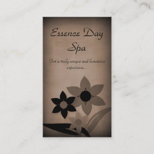 Grunge Florals Business Card, Mocha Card