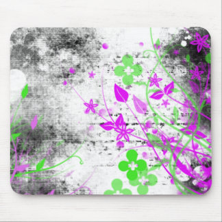 Grunge Flowers Mouse Pad