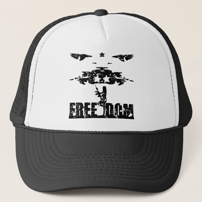 Grunge FREEDOM Chick  #USAPatriotGraphics  © Trucker Hat (Front)