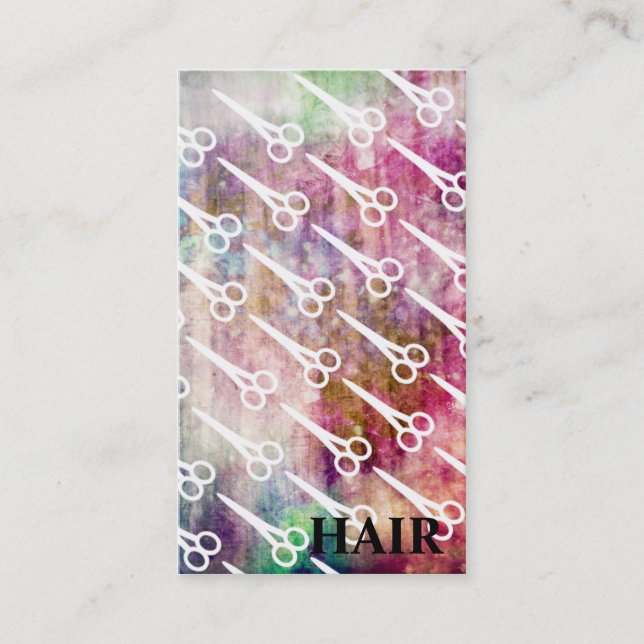 grunge galaxy  scissors hair stylist cosmotology appointment card (Front)