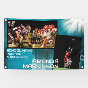Grunge Generic Two Photo Senior Sport Banner