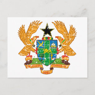 Grunge Ghana coat of arms designs Postcard