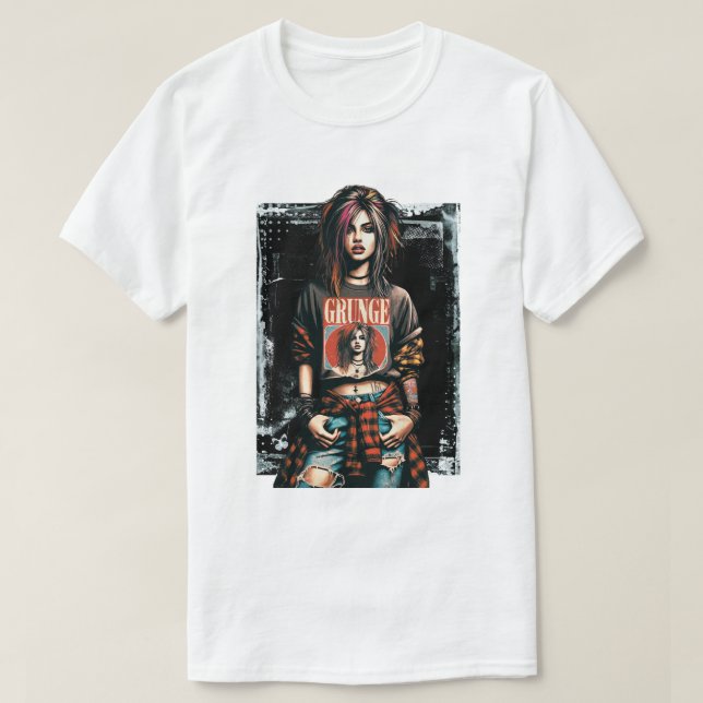 Grunge Girl Punk Rock Street Art Quote Graffiti  T-Shirt (Design Front)