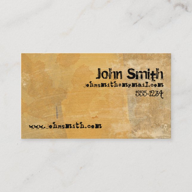 Grunge Gold Business Card (Front)