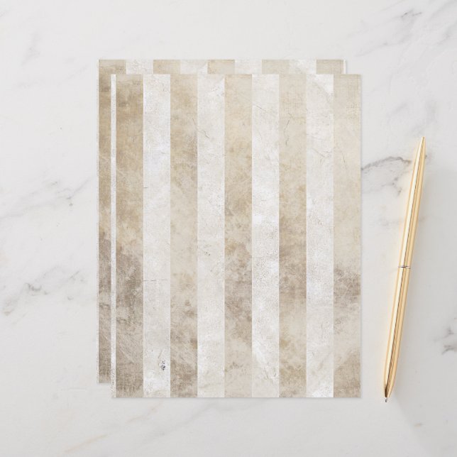 Grunge Gold Stripe Scrapbook Paper (Front/Back In Situ)