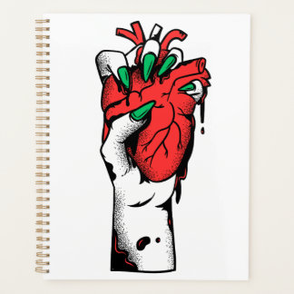 Grunge Gothic Hand Holding Heart Artwork Planner