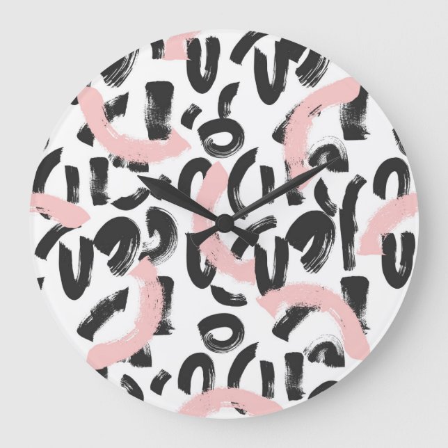 Grunge graffiti: art brush strokes. large clock (Front)
