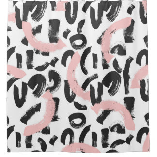 Grunge graffiti: art brush strokes. shower curtain