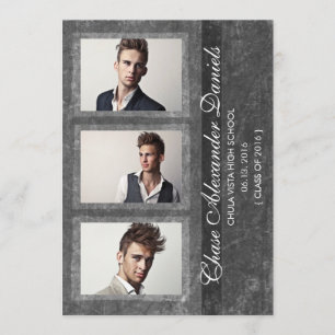 Grunge Grey 2016 Graduation Announcement