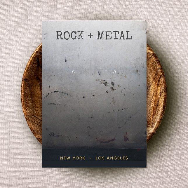 Grunge Grey Black Earring Display Business Card (Creator Uploaded)