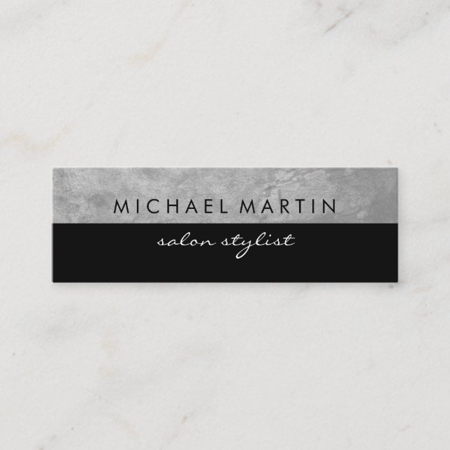 Grunge Grey Two Tone Mini Business Card (Front)